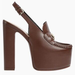 Gucci Horsebit Platform Slingback Pumps 145mm